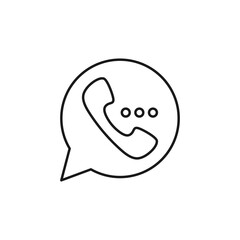 Call line art contact us icon design template vector illustration