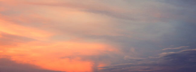 Soft image of sky in sunset with cloud. abstract nature background in retro color filter effect.