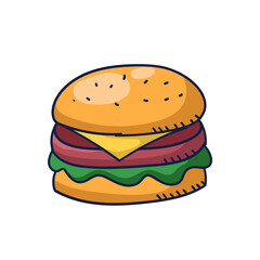 burger doodle food