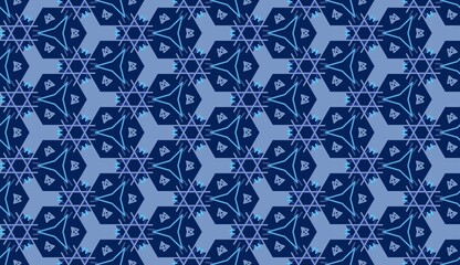 Abstract blue graphic background.  Background pattern with geometric ornament . Color print design for textile, fabric, fashion, wallpaper, background.
