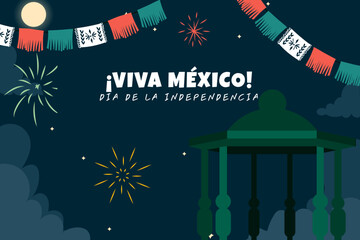 Mexico Independence Day Background (Viva Mexico). September, 16 Independence of Mexico. Dia 16 de Septiembre, Independencia de Mexico. Vector Illustration.
 - obrazy, fototapety, plakaty