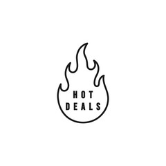 Hot Deal line art sales icon design template vector illustration