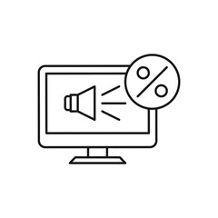 Fototapeta premium Discount line art sales icon design template vector illustration