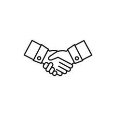 Handshake line art business cooperation icon design template vector illustration