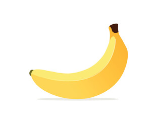 Icon of banana. Natural, organic and fresh products. Summer season and seasonal fruits, ingredients for juice or smoothies. Sticker for social networks and messengers. Cartoon flat vector illustration
