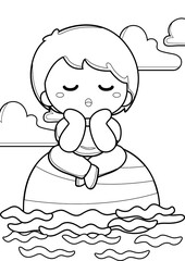 Sailing Kids Theme Coloring Pages for Kids and Adult