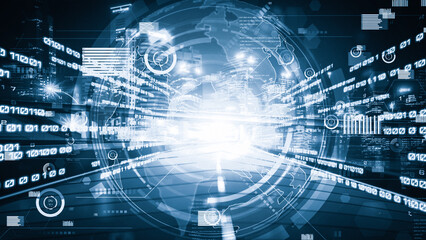 Business data analytic with tacit intelligent software making marketing strategy . Concept of smart...
