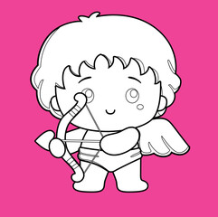 Cupid Love and Kids Theme Digital Stamp