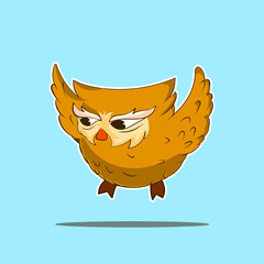 Premium vector l vector cute owl in flight mascot design logo design