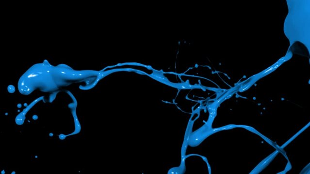 Blue Ink Splash Super Slow Motion