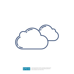Cloudy Weather Outline Vector icon