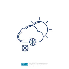 Winter Snow Outline Icon. cloud and snowflake on Day icon