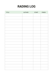 Rading Log