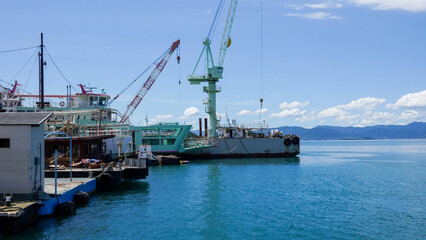 Naklejka premium 島の造船所