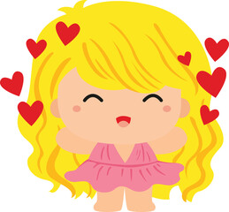 Cupid Love and Kids Theme Illustration Vector