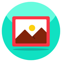 Conceptual flat design icon of landscape 