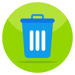 Editable design icon of dustbin 
