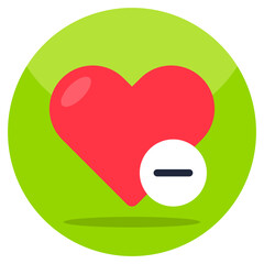 Unique design icon of remove heart 