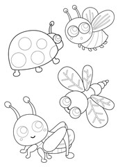 Insects Animal Theme Coloring Pages A4 for Kids and Adult