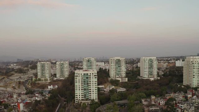 Residential Skyscraper Buildings in La Enramada City, Mexico - Aerial