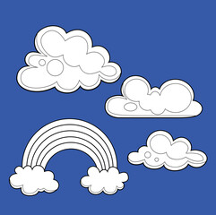 Cloud and Rainbow Nature Digital Stamp