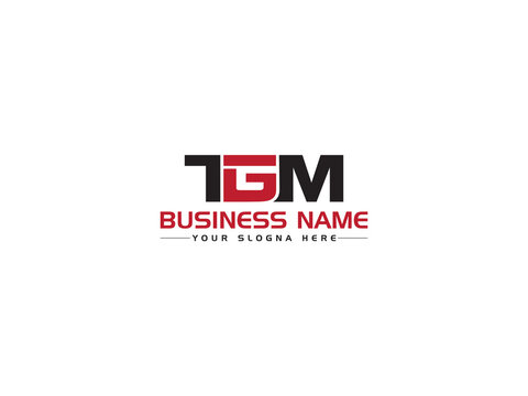 Premium TGM t g m Logo Letter Vector Icon With Red Black Three Alphabet Letter Design For All Kind Of Use