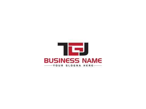 Premium TGJ t g j Logo Letter Vector Icon With Red Black Three Alphabet Letter Design For All Kind Of Use