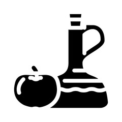 vinegar apple glyph icon vector. vinegar apple sign. isolated symbol illustration