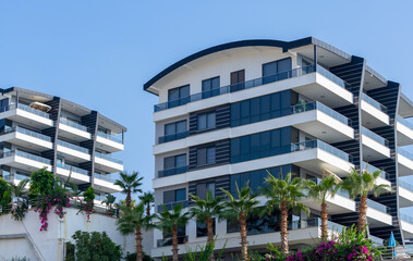 Fototapeta premium A modern residential complex consisting of several apartment buildings.
