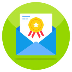 Creative design icon of reward mail 