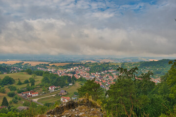 Obraz premium Wald vom Park Altenstein bei Bad Liebenstein in Thüringen