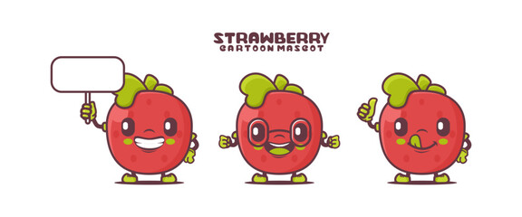 strawberry cartoon. fruit vector illustration