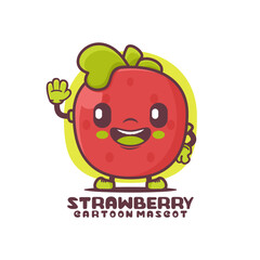 strawberry cartoon. fruit vector illustration