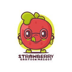 strawberry cartoon. fruit vector illustration