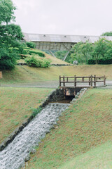 Fototapeta na wymiar 石川県七尾市の公園を散歩する風景 Scenery of a walk in a park in Nanao City, Ishikawa Prefecture