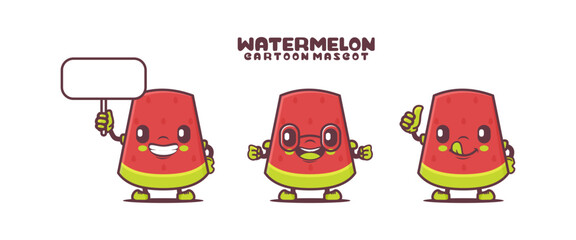 Fototapeta premium watermelon cartoon mascot. fruit vector illustration