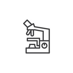 Lab microscope line icon