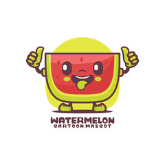watermelon cartoon mascot. fruit vector illustration