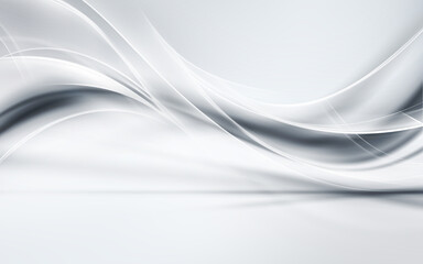 Awesome white and grey background. Futuristic waves motion 3d backdrop.