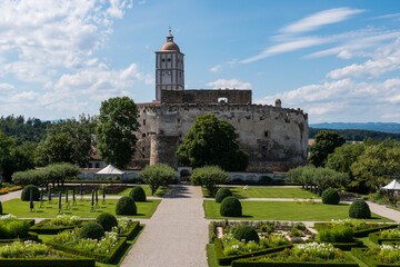 Fototapeta na wymiar Gardens of renaissance castle Schallaburg near Melk in Austria