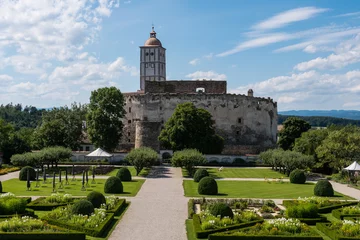 Foto op Plexiglas Gardens of renaissance castle Schallaburg near Melk in Austria © Radim Glajc