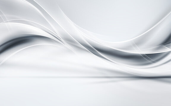 Awesome white and grey background. Futuristic waves motion 3d backdrop.