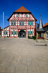 Historisches Rathaus in Stadtlauringen, Markt Stadtlauringen, Landkreis Schweinfurt, Unterfranken, Bayern, Deutschland