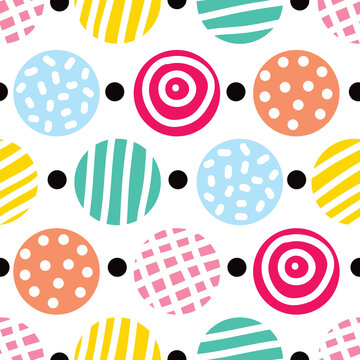 Cute seamless pattern, polka dot fabric, wallpaper, vector. Can be used in textile industry, paper, background, scrapbooking.Vector.