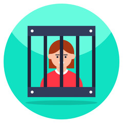 Unique design icon of prisoner 