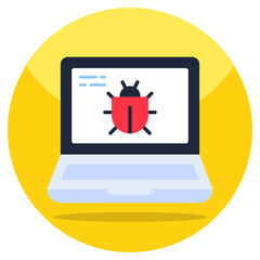 Modern design icon of laptop bug 