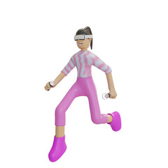 metaverse illustration with character 3d