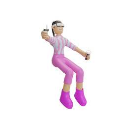 metaverse illustration with character 3d