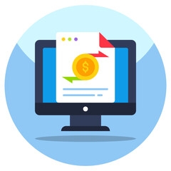 Editable design icon of online money transfer 