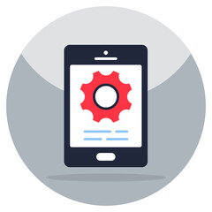 Gear inside phone, icon of mobile setting 